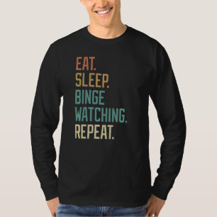 Retro Eat Sleep Binge Watching Repeat Vintage T-Shirt