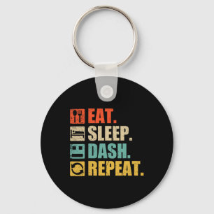 Retro Eat Sleep Dash Repeat Video Game Keychain
