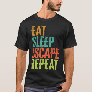 Retro Eat Sleep Escape Repeat Gamer Video Game Leg T-Shirt