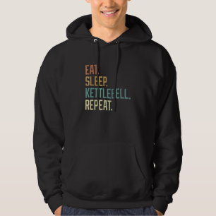 Retro Eat Sleep Kettlebell Repeat Vintage Hoodie