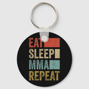 Retro Eat Sleep MMA Repeat MMA Apparel Funny MMA Keychain