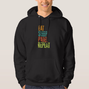 Retro Eat Sleep Padel Repeat Racket Pop Tennis Bik Hoodie