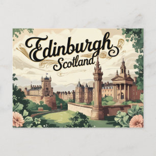 Retro Edinburgh Views Postcard