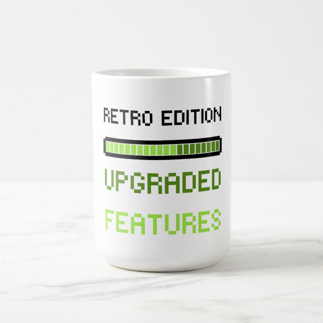 Retro Edition Upgraded Features Pixel Art Gaming  Coffee Mug (Center)