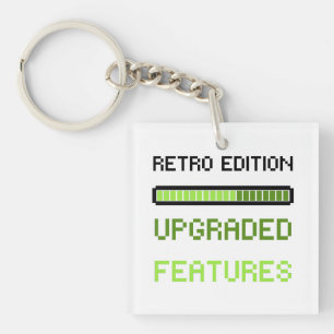 Retro Edition Upgraded Features Pixel Art Gaming  Keychain