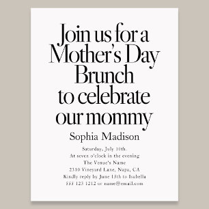 Retro Editorial Bold Mothers Day Brunch Invitation Postcard