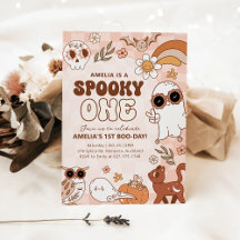 Retro Éffrayant Un Halloween Invitation Anniversai