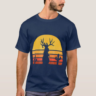 Retro Eighties Jackalope  Vintage Cryptid Rabbit T-Shirt
