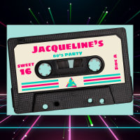 Retro Eighties Music Mix Tape Sweet 16 Birthday