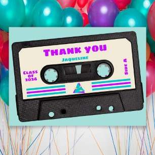 Retro Eighties Purple Mix Tape 2025 Graduation  Thank You Card