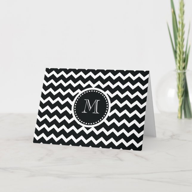 Rétro élégance de zigzag noir et blanc de Chevron (Devant)
