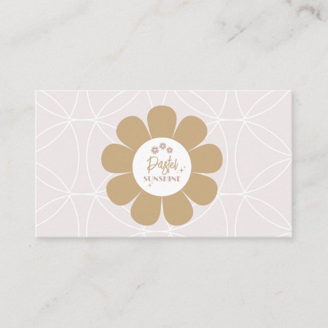 Retro Elegant Blush Pink Business Card (Front)