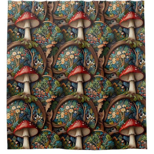 Retro elegant bohemian mushroom forest pattern (Front)