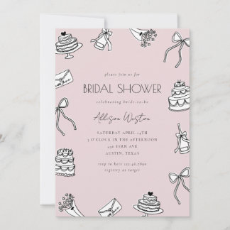 Retro Elegant Bridal Shower Invitation