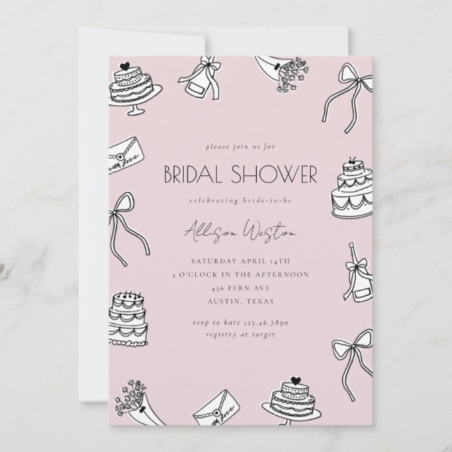 Retro Elegant Bridal Shower Invitation (Devant)