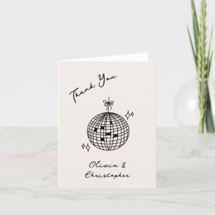 Retro Elegant Disco Ball Coquette Thank You