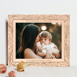 Retro Elegant Greenery Leave Family Laser Engraved Etched Frames