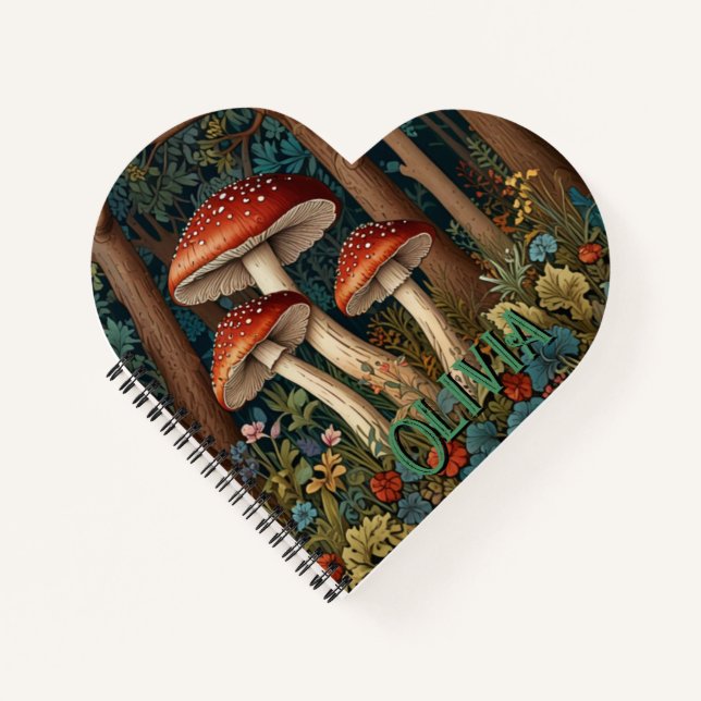 Retro elegant mushroom forest notebook (Front)