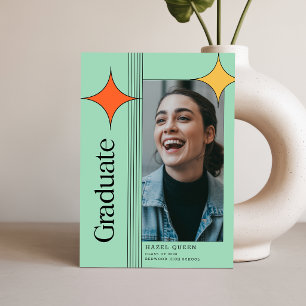 Retro Elegant Photo Graduation Party Invitation Postcard