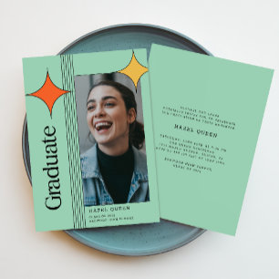 Retro Elegant Photo Graduation Party Invite