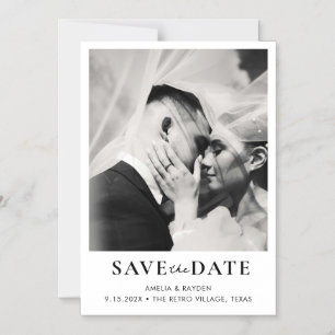 Retro Elegant Photo Wedding Save the date Magnetic Invitation