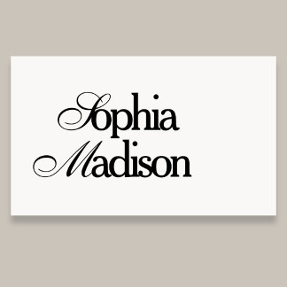 Retro Elegant Serif Script White Business Card