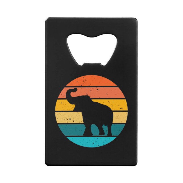Retro Elephant Credit Card Bottle Opener (Front)