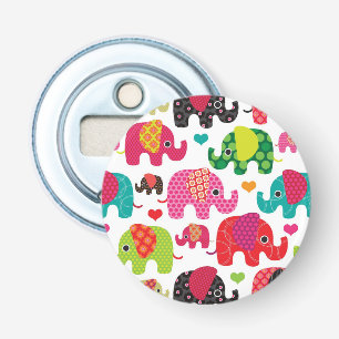 retro elephant kids pattern wallpaper bottle opener