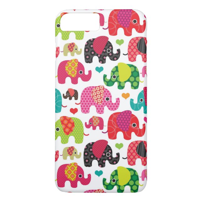 retro elephant kids pattern wallpaper Case-Mate iPhone case (Back)