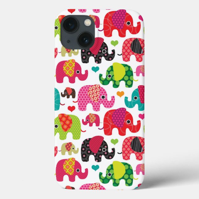 retro elephant kids pattern wallpaper Case-Mate iPhone case (Back)