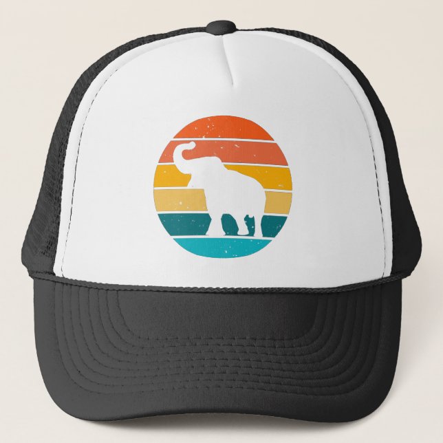 Retro Elephant Trucker Hat (Front)