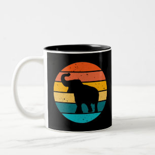 Retro Elephant Two-Tone Coffee Mug