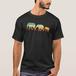 Retro Elephants Family Herde  Nature Wildlife Safa T-Shirt