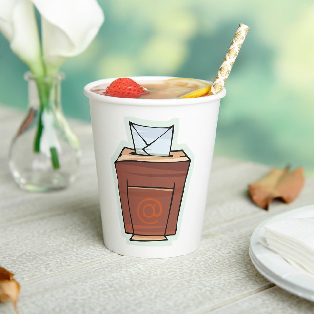 Retro Email Inbox Icon Cartoon Style  Paper Cups (Creator Uploaded)