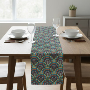 Retro Embroidery Arc Pattern Table Runner