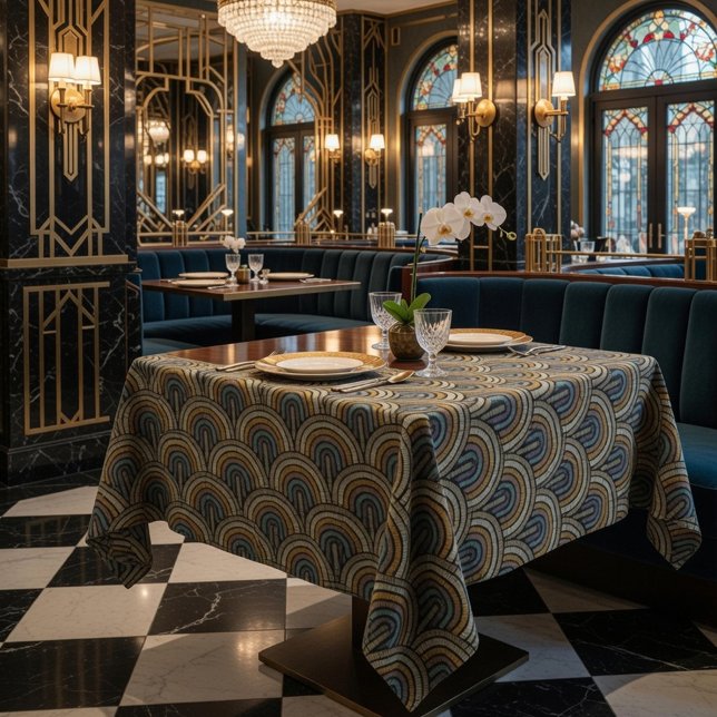 Retro Embroidery Arc Pattern Tablecloth (Creator Uploaded)