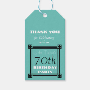 Retro Emerald 70th birthday Personalized gift Tag