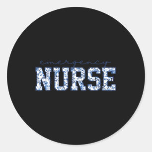 Retro Emergency Department Coquette Bows Er Nurse Classic Round Sticker