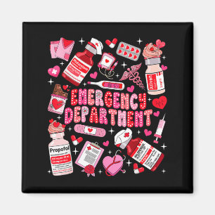 Retro Emergency Department Ed Er Nurse Valentines  Magnet