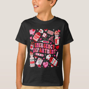 Retro Emergency Department Ed Er Nurse Valentines T-Shirt
