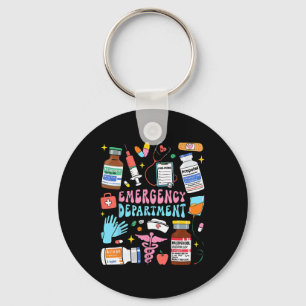 Retro Emergency Department Emergency Room Er Ed Nu Keychain