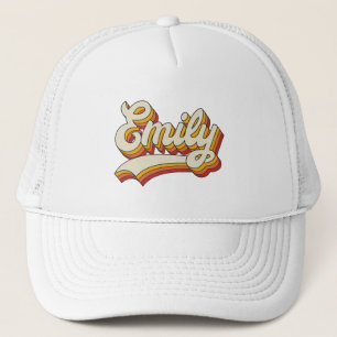 Retro Emily Name 70s Vintage Design Trucker Hat