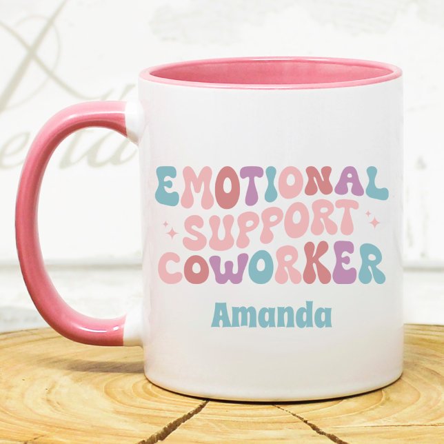 Retro emotional support Coworker funny custom Mug (Creator Uploaded)