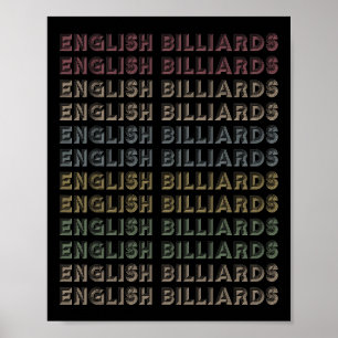 Retro English Billiards Repetitive Poster