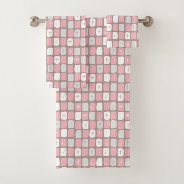 Rétro ensemble rose et blanc de serviette de (En situation)
