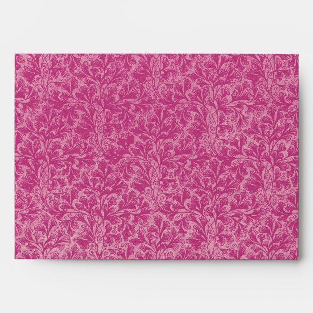 Rétro enveloppe vintage de rose rose de feuille de (Devant)