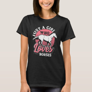 Retro Equestrian Women Girls Horseback Riding Hors T-Shirt