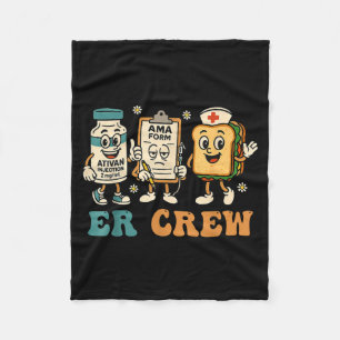 Retro Er Crew Emergency Room Funny Er Ed Nurse Tec Fleece Blanket