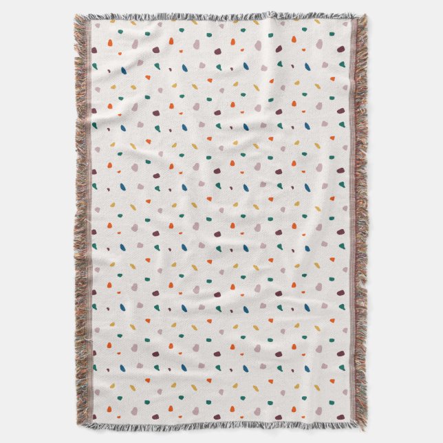 Retro Erathy Terrazzo Print Cozy Throw Blanket  (Front Vertical)