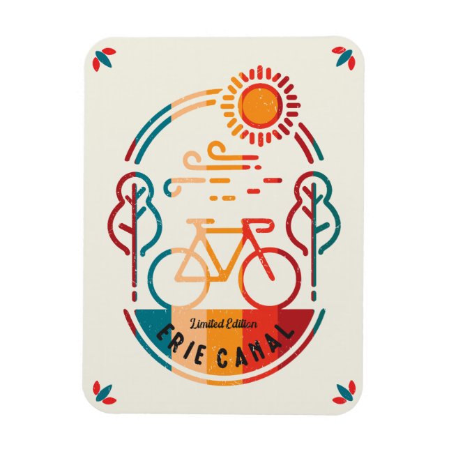 Retro Erie Canal Bike Trail. Magnet (Vertical)